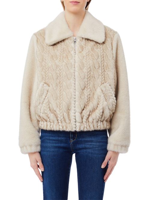 teddy bomber jacket with braids Liu Jo | MF5094E1044.W9868